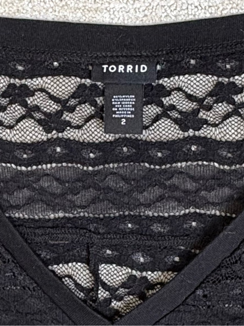 Torrid Black All over Lace V-Neck Tunic Dress Top Size 2X Short Sleeve V-Neck - Picture 3 of 6